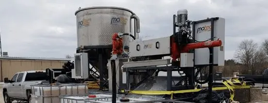 matec mobil system set up to filter water