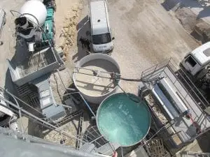 Concrete slurry dewatering wastewater